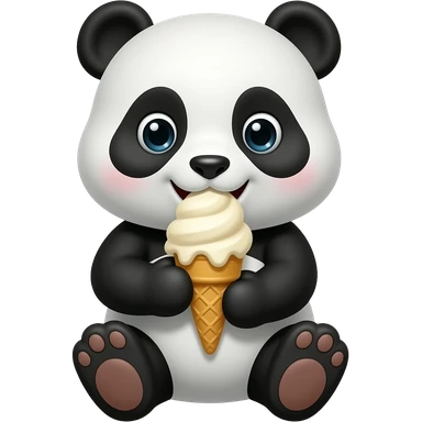 Panda eating ice cream sticker