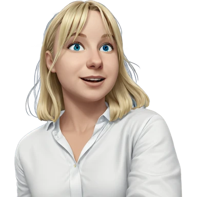 blonde girl with blue eyes sticker