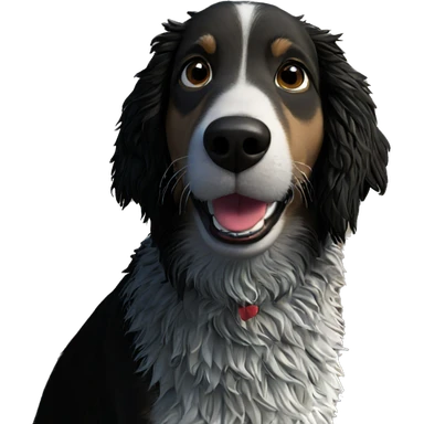 dog enjoying the beach rocks sticker