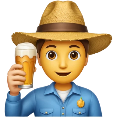 Crea un emoji donde tenga una cerveza en la mano y este bolo  sticker