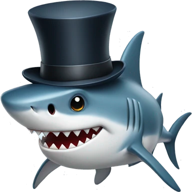 Shark with a top hat sticker