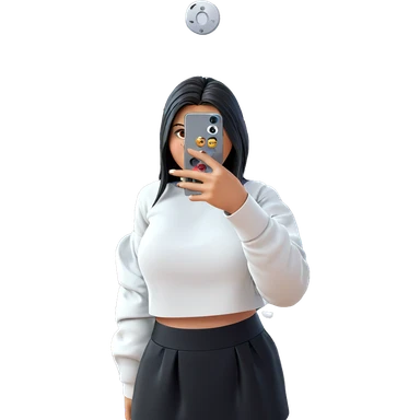 girl taking mirror selfie sticker