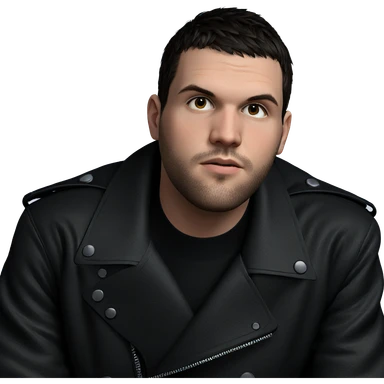 black jacketed boy gazing sticker