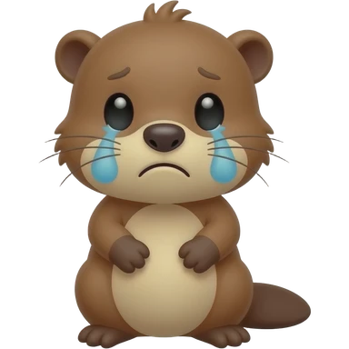 Very sad baby beaver sticker