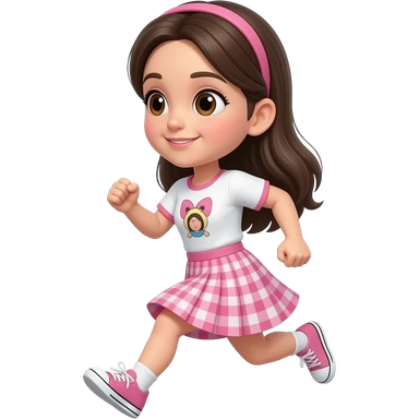 Chica cute rosita corriendo  sticker