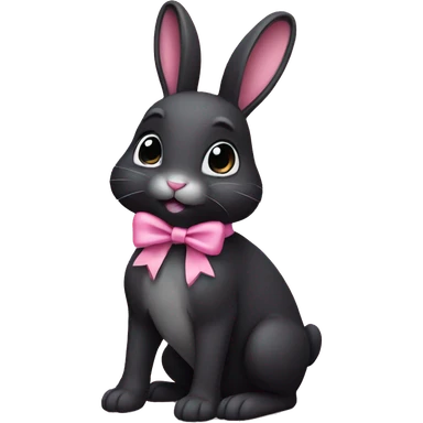 Black bunny, wearing a pink bow  sticker