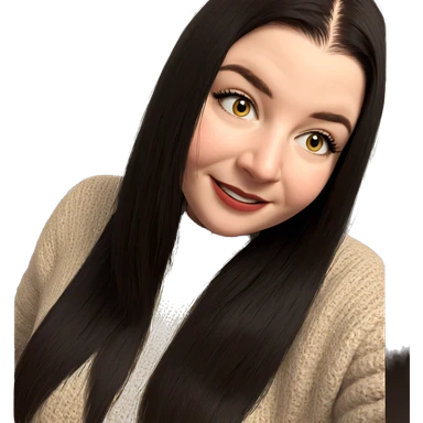 smiling girl in cozy sweater sticker