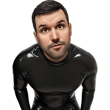 mysterious male in latex suit sticker