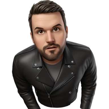 handsome boy in leather jacket sticker