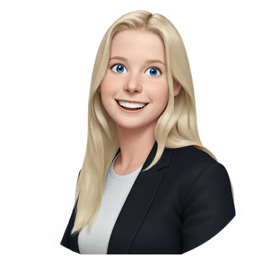 smiling girl with blue eyes sticker
