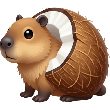 Capibara con cuerpo de coco sticker