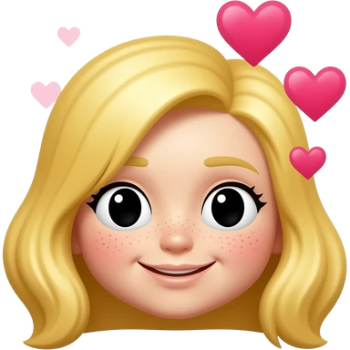 IOS emoji blonde lady, freckles, hearts over head sticker