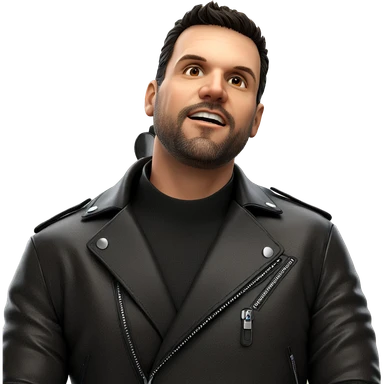 stylish man in leather jacket sticker