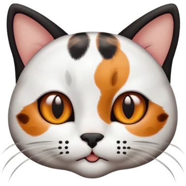 Cat blanco y negro con manchas marrones sticker