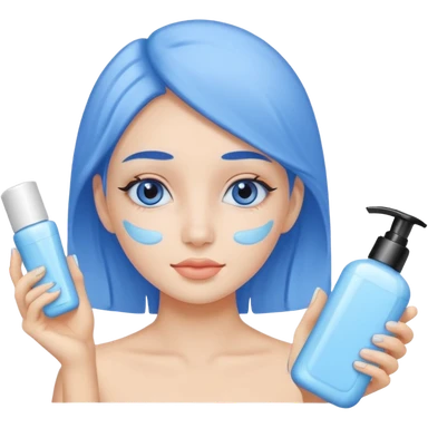 Cute blue girls skincare sticker