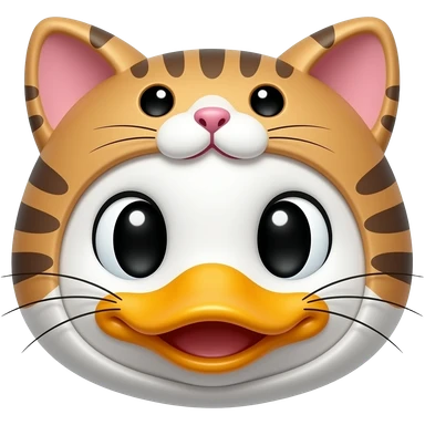Pato disfrazado de gatito sticker