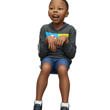 boy sitting on swing outdoors sticker