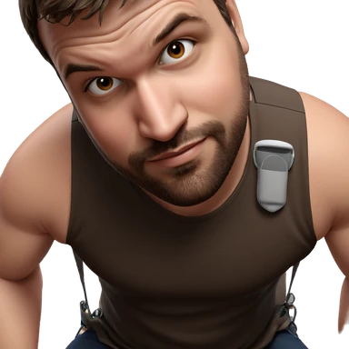 brown haired man portrait sticker