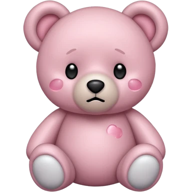 Hurt sad light pink teddy bear saying goodnight sticker