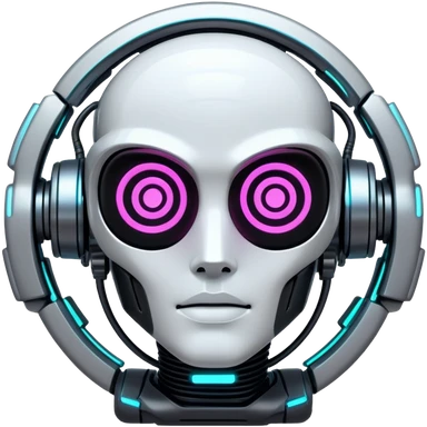 Futuristic technological cyberpunk sticker