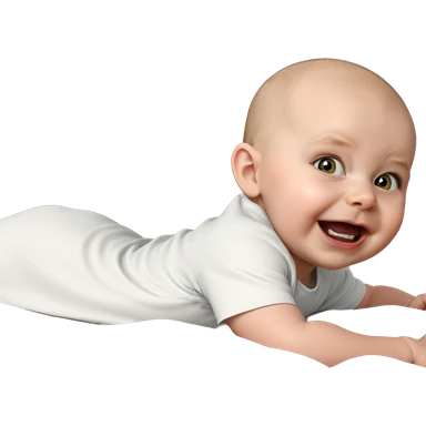 bald child lying on bed sticker