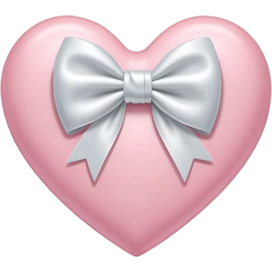 Light pink heart with white bow on it sticker
