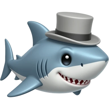 Shark with a top hat sticker