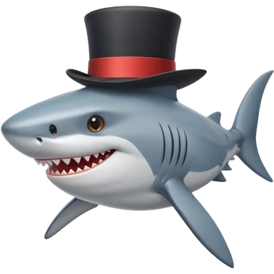 Shark with a top hat sticker
