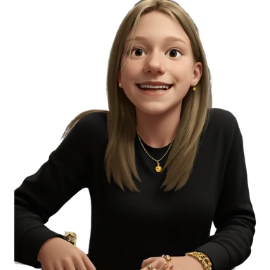 smiling girl with jewelry indoors sticker