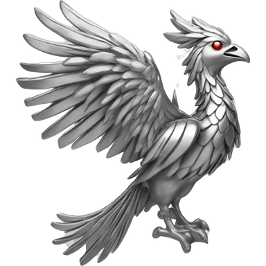 Rising Phoenix bird made of platinum metal  sticker