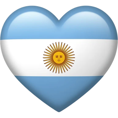 Un corazón con los colores de la bandera Argentina  sticker