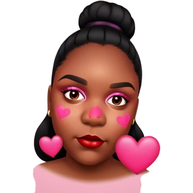 Beautiful black woman and fat lover with pink and red hearts sticker