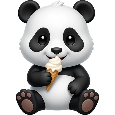 Panda eating ice cream sticker