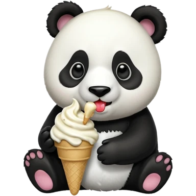 Panda eating ice cream sticker