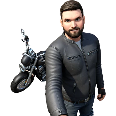 cool biker with motorcycle sticker