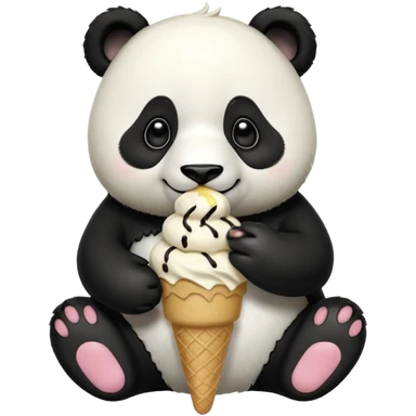 Panda eating ice cream sticker
