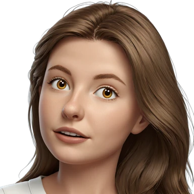 brown-haired girl portrait view sticker