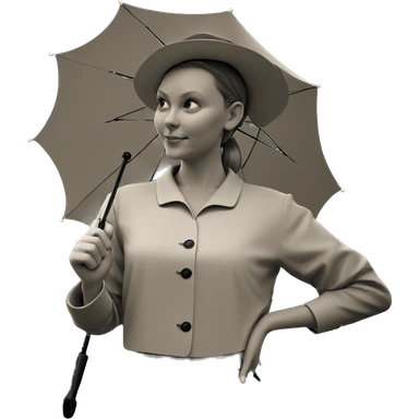 monochrome girl with umbrella sticker