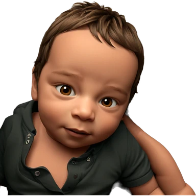 brown haired boy gazing at viewer sticker