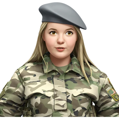 military girl in camouflage uniform sticker