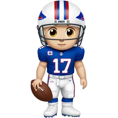 Caucasian baby boy wearing a bills jersey (number 17) sticker