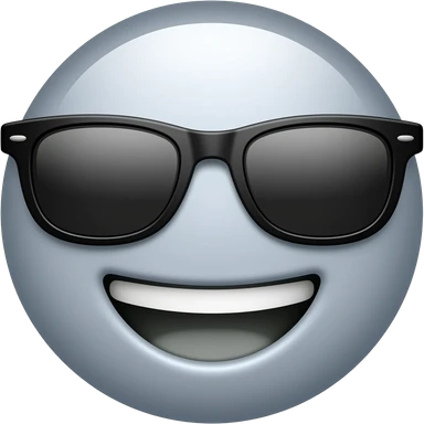 A gray smiling emoji with a Sunglasses sticker
