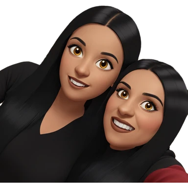 smiling girls with black hair sticker