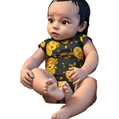 barefoot girl with black hair sticker