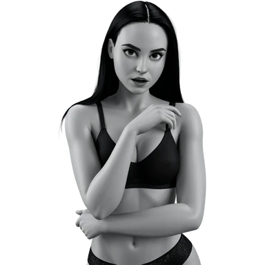 monochrome girl in underwear sticker