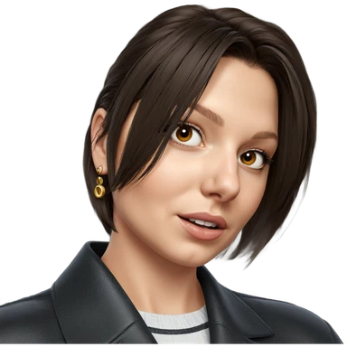 brown-eyed girl portrait with earrings sticker