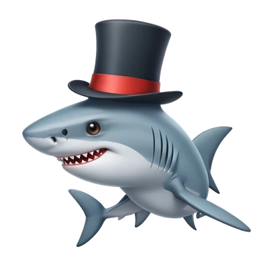 Shark with hat emoji