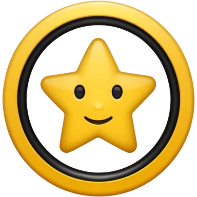 Cercle fond jaune avec une etoile noir sticker