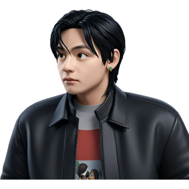 boy in black jacket with earphones sticker