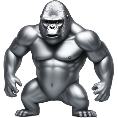 Gorilla made of platinum metal beating its chest sticker
